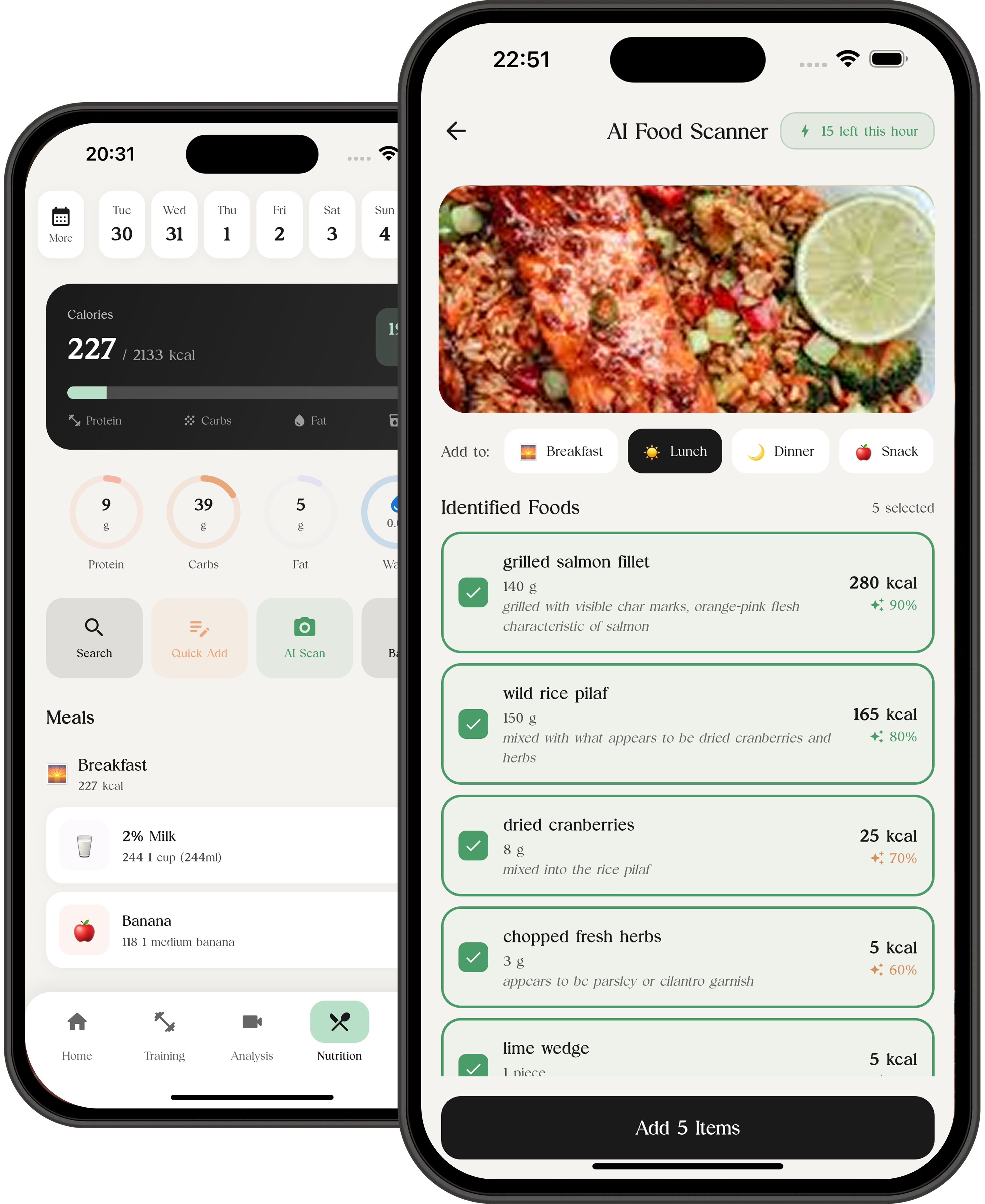 Nutrition Tracking Screenshot