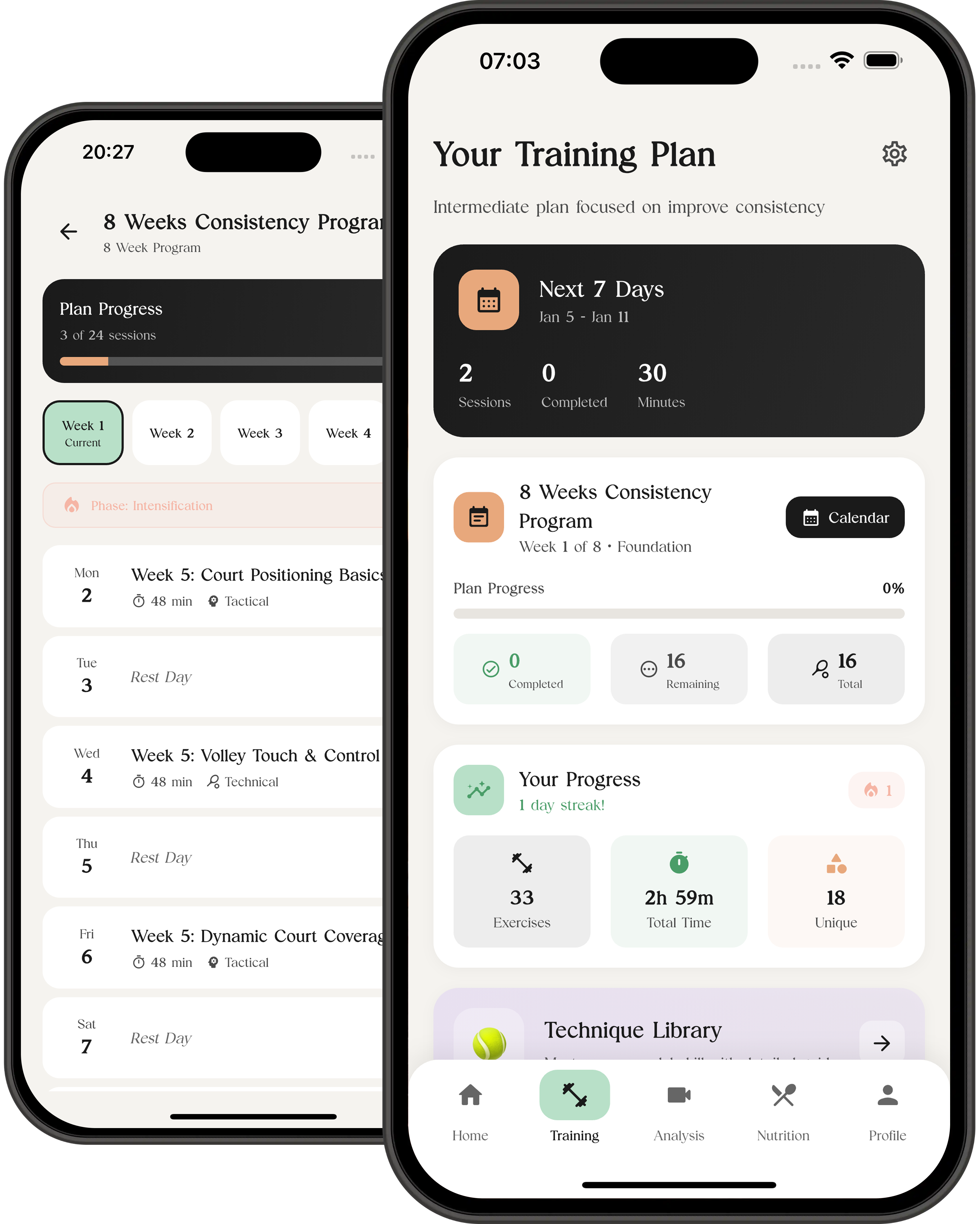 Training Plans Screenshot